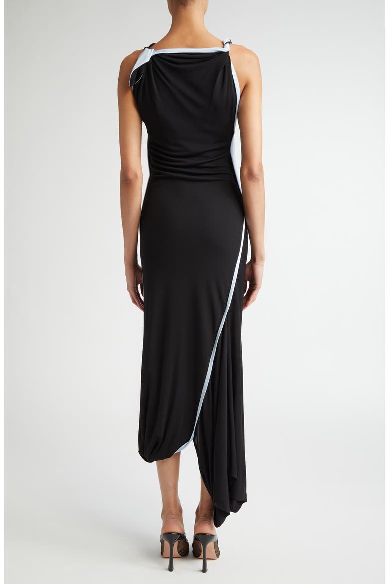 Twist Double Layer Sleeveless Jersey Dress, Alternate, color, BLACK / ICEBERG