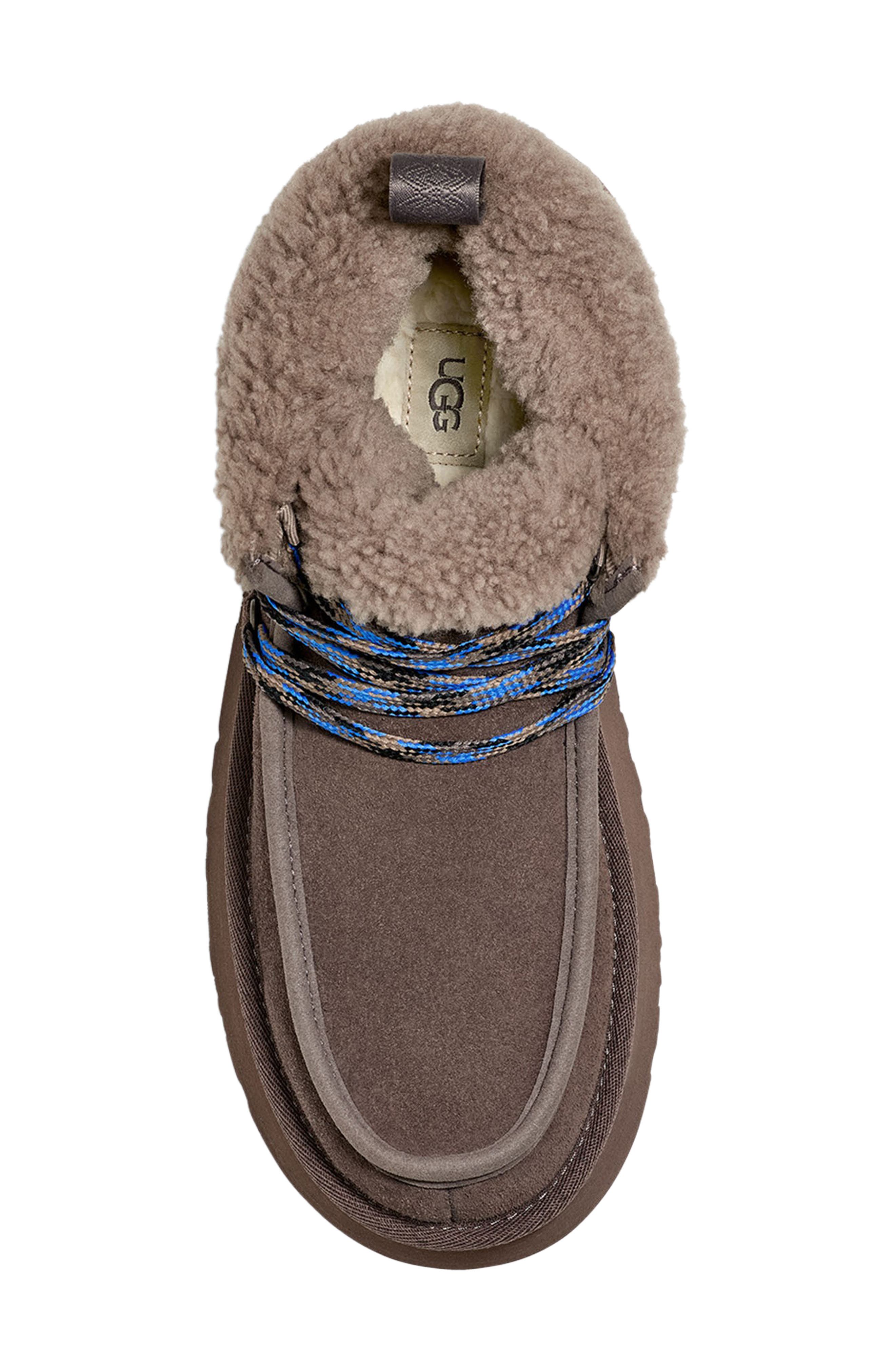 Funkarra Genuine Shearling Cabin Cuff Bootie, Alternate, color, THUNDER CLOUD