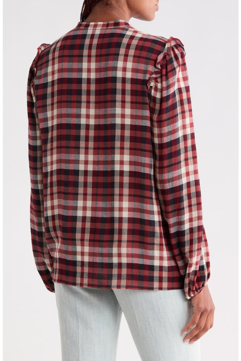 Ruffle Shoulder Long Sleeve Blouse, Alternate, color, SIENNA