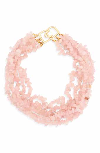Kenneth Jay Lane Rose Quartz Chip Collar Necklace