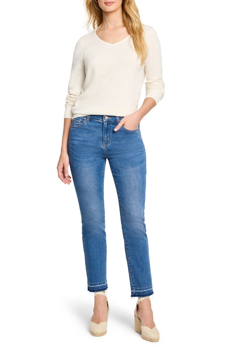 NIC+ZOE Set In V-Neck Sweater, Alternate, color, Classic Cream