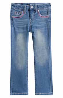 True Religion Kids' Logo Embroidered Pocket Straight Leg Jeans