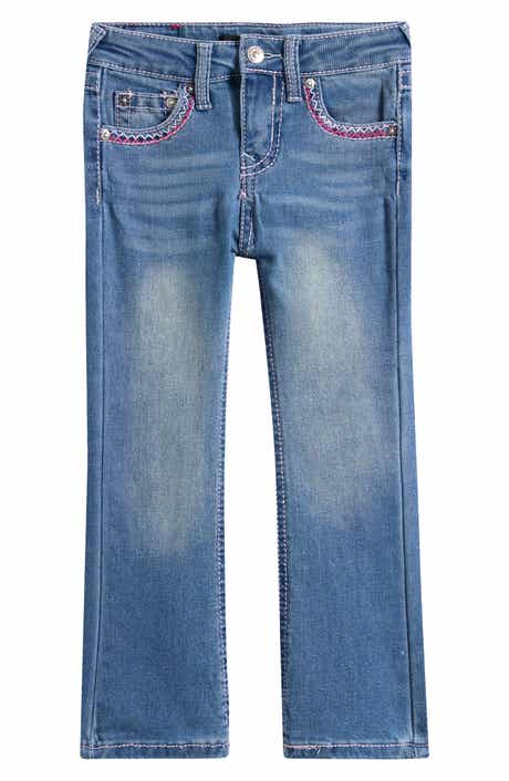 True Religion Kids' Logo Embroidered Pocket Straight Leg Jeans