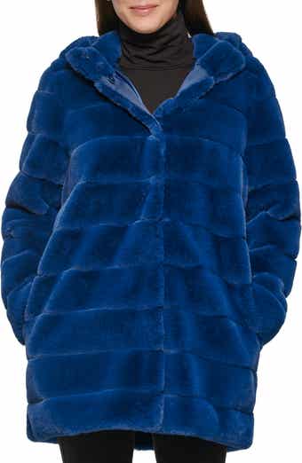 Kenneth Cole New York Grooved Faux Fur Jacket