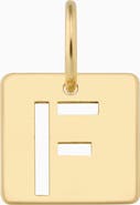 Oradina 14K Yellow Gold Initial Tile Pendant Charm