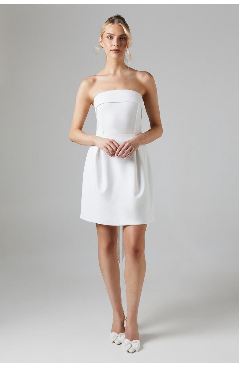 Coast Bow Back Bandeau Bridal Mini Dress, Alternate, color, Ivory
