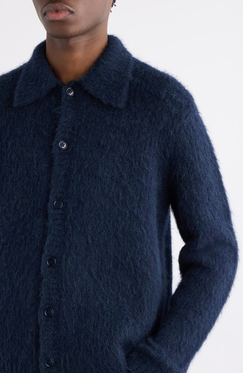 Dries Van Noten Mora Wool Cardigan, Alternate, color, Navy