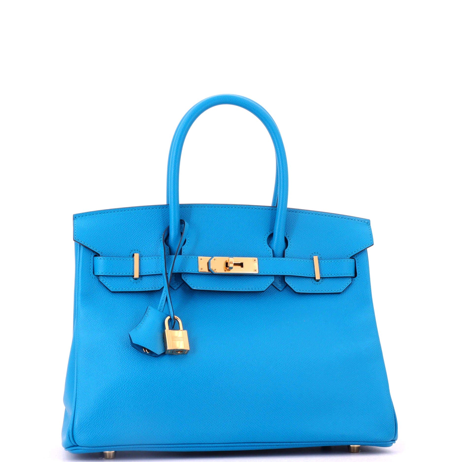 Birkin Handbag Blue Epsom with Gold Hardware 30, Alternate, color, Blue