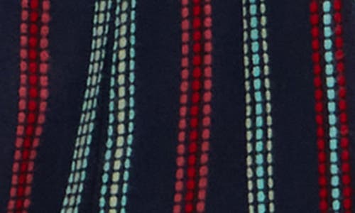 Michael Stars Sita Embroidered Stripe Cotton Wide Leg Pants In Blue