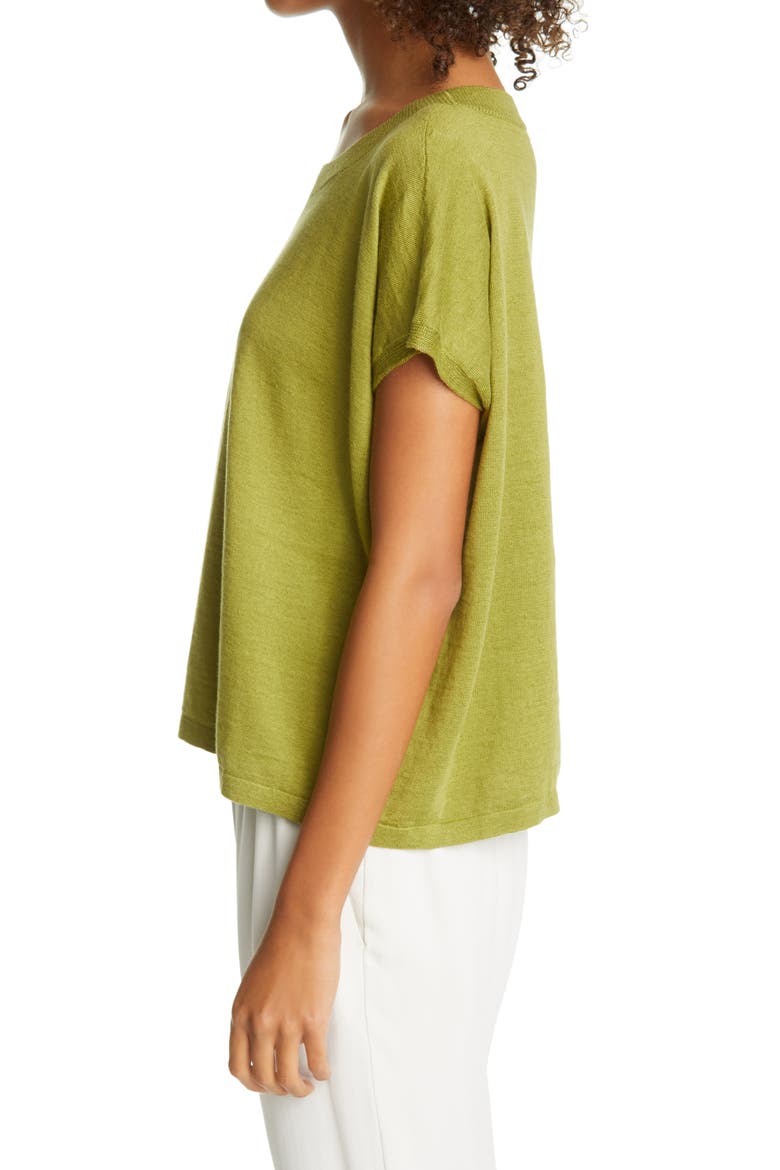 Organic Linen & Organic Cotton Sweater, Alternate, color, MUSTARD GREEN