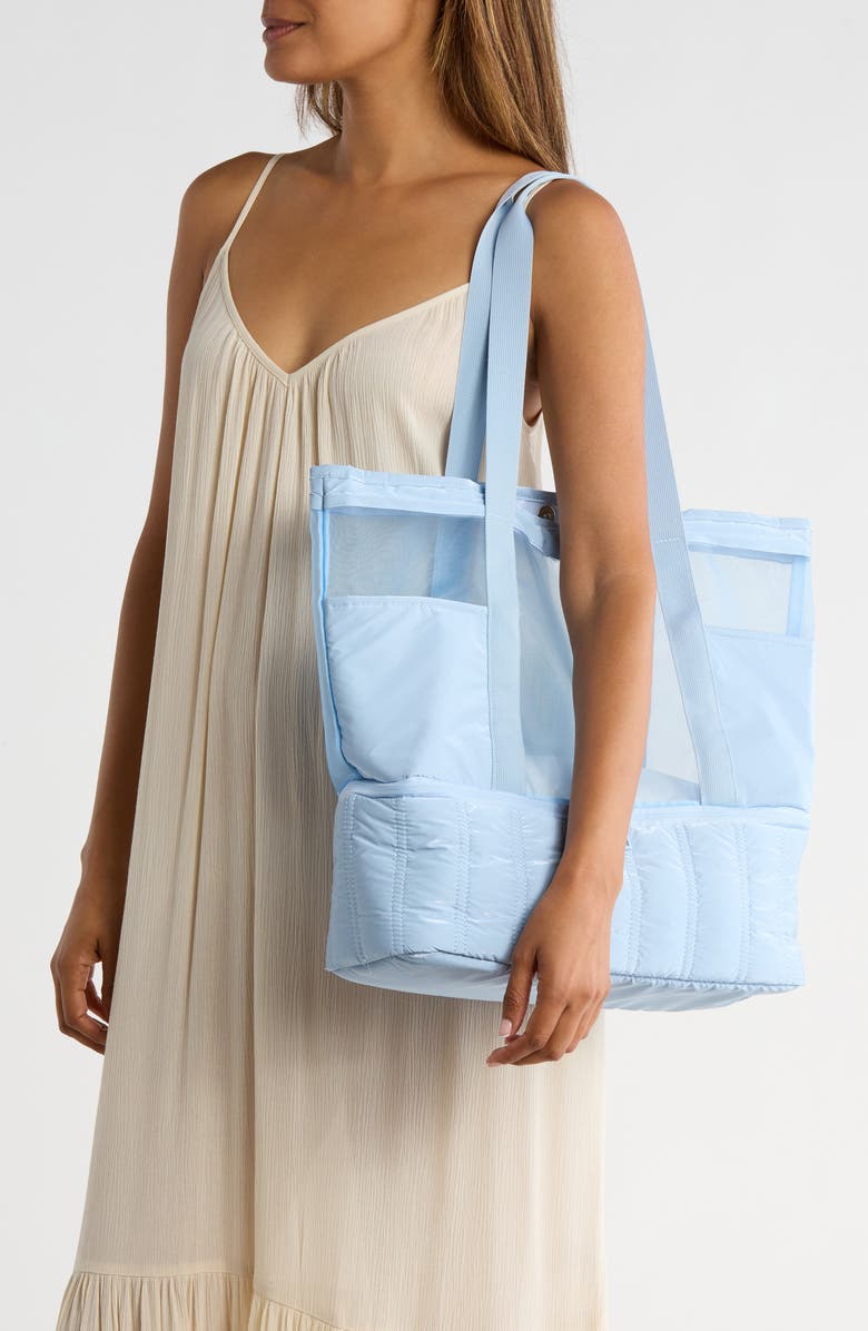 MYTAGALONGS Insulated Cooler Base Mesh Tote, Alternate, color, Aqua