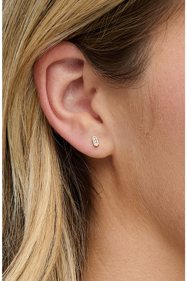 Icon 18K Yellow Gold Diamond Geometric Stud Earrings, Alternate, color, 18K YELLOW GOLD