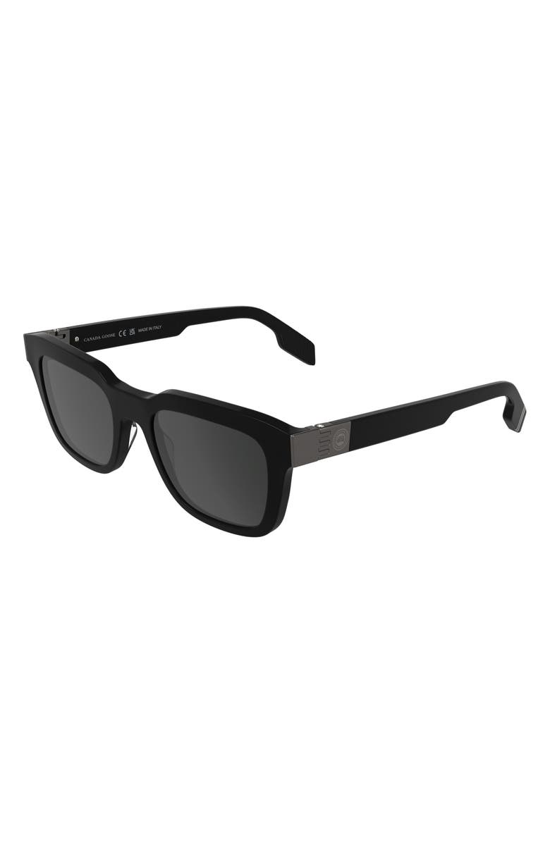 Canada Goose 52mm Rectangular Sunglasses, Alternate, color, Black
