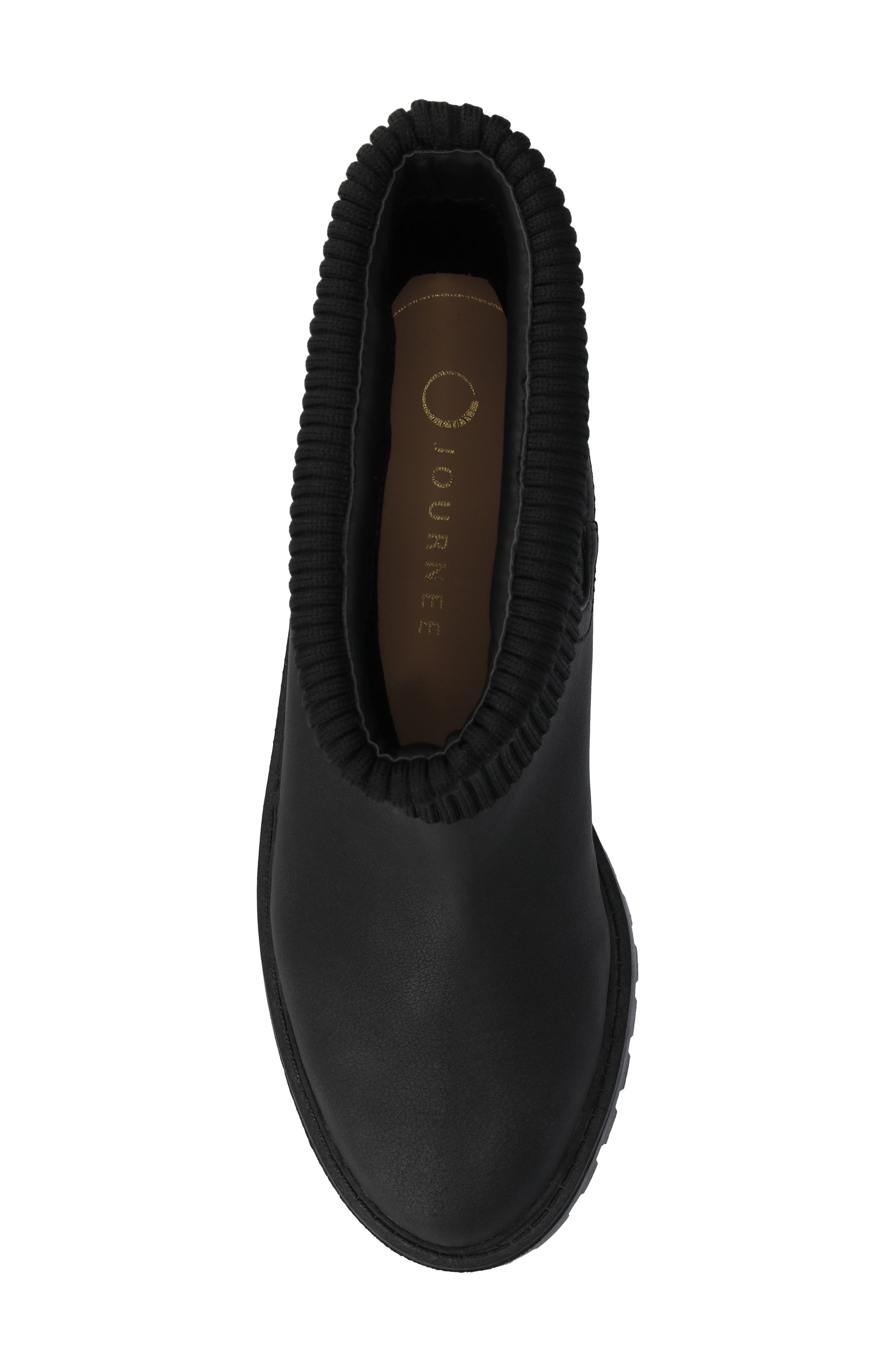 Journee Collection Isabeau Knit Collar Chelsea Boot - Wide Width Available, Alternate, color, Vintage/ Black