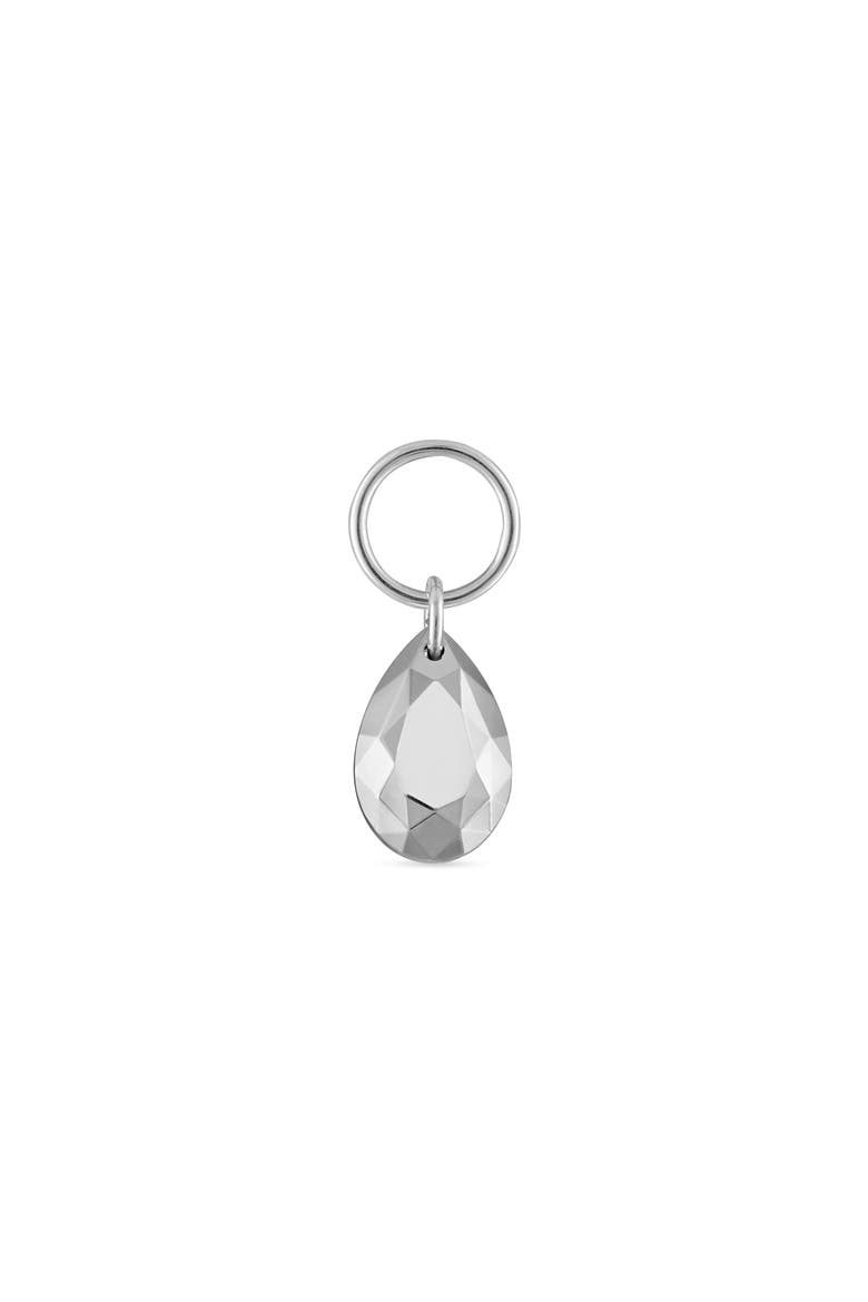 Faceted Pear Charm Pendant, Main, color, WHITE GOLD