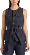 Manière De Voir Darcy Denim Crew Neck Waistcoat