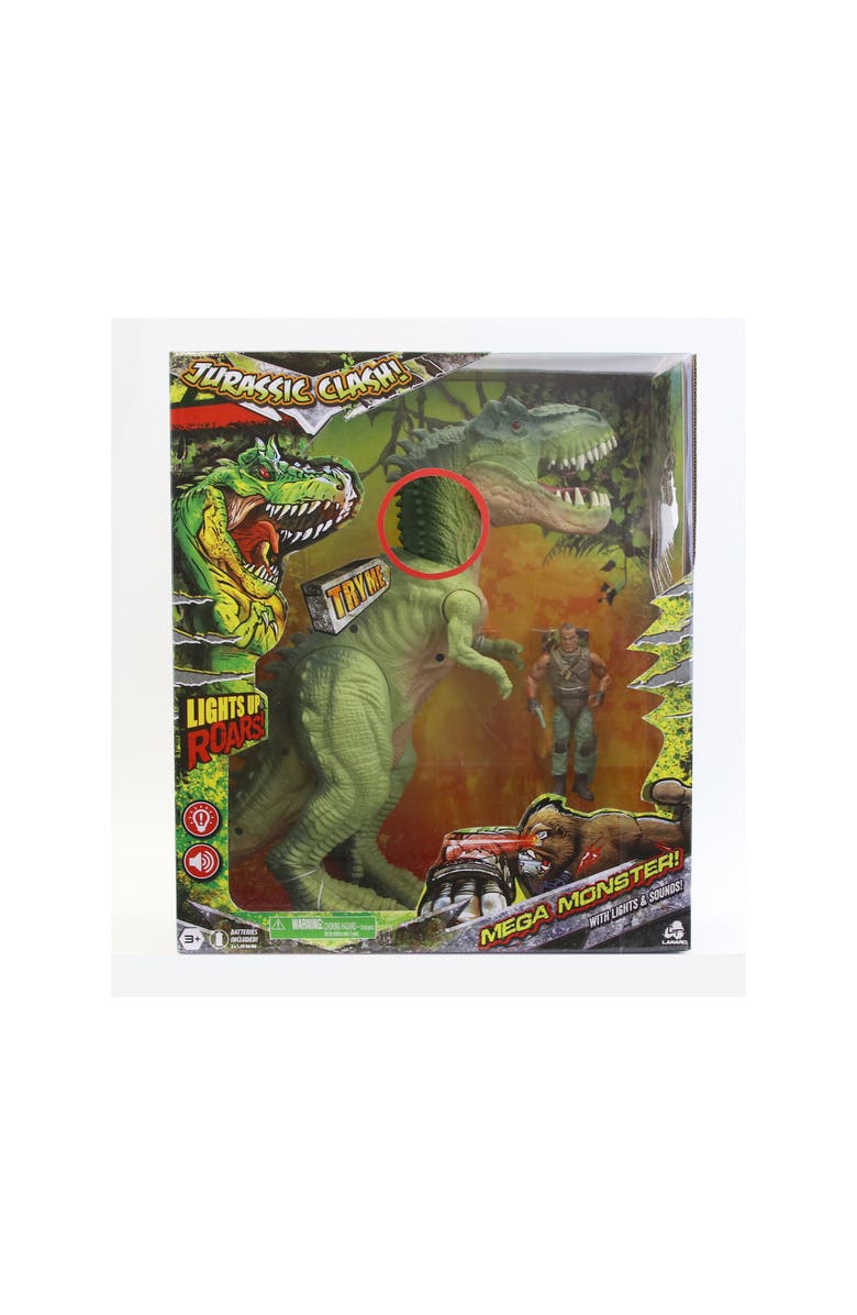 Jurassic Clash Mega Monster! Dino Set, Toy Figure, Batteries Included, Kids, Main, color, Green