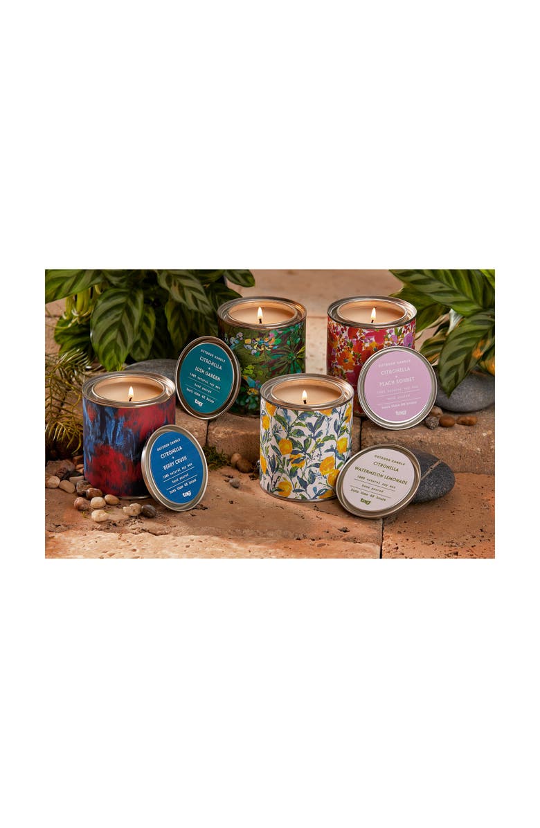 tag Garden Citronella Candle Floral Print Tin 48 Hour Burn, Alternate, color, Green