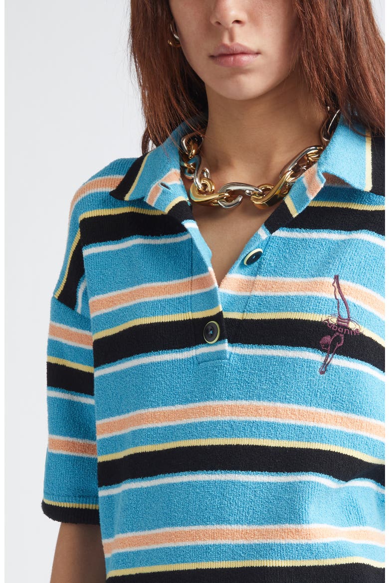 Stripe Terry Cloth Polo, Alternate, color, RAYURES EPONGE BLEU/ NOIR