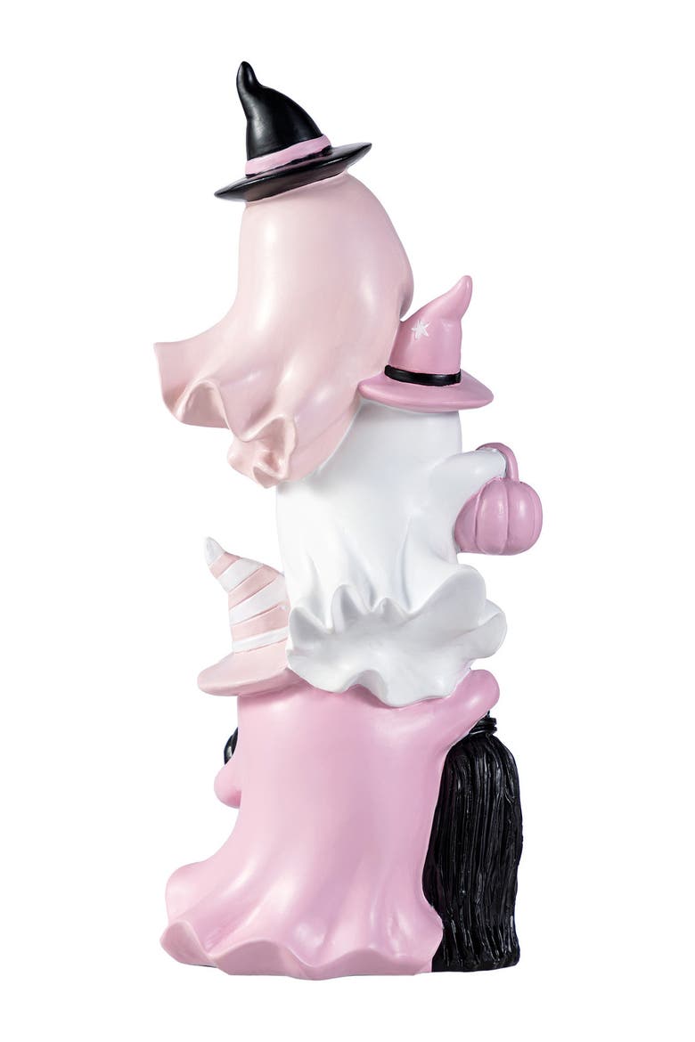 Halloween Polyresin Stacked Ghost Table Decor, Alternate, color, Pink