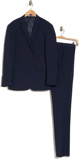 Skinny Fit Solid Stretch Three Piece Suit