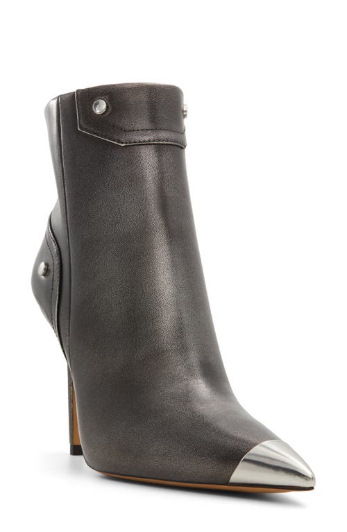 ALDO Nilita Pointed Cap Toe Bootie in Pewter 