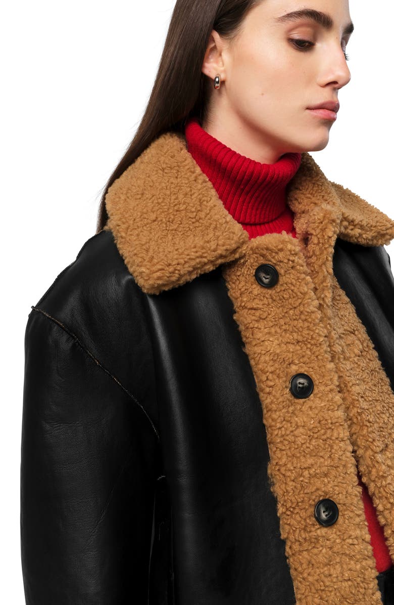 Apparis Charlie Reversible Faux Shearling Short Coat, Alternate, color, 