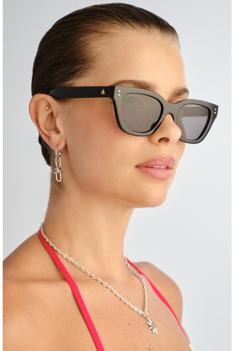 Nightglow Cat Eye Sunglasses, Alternate, color, BLACK