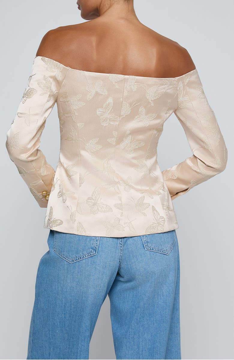 L'AGENCE Alice Embroidered Off the Shoulder Blazer, Alternate, color, 