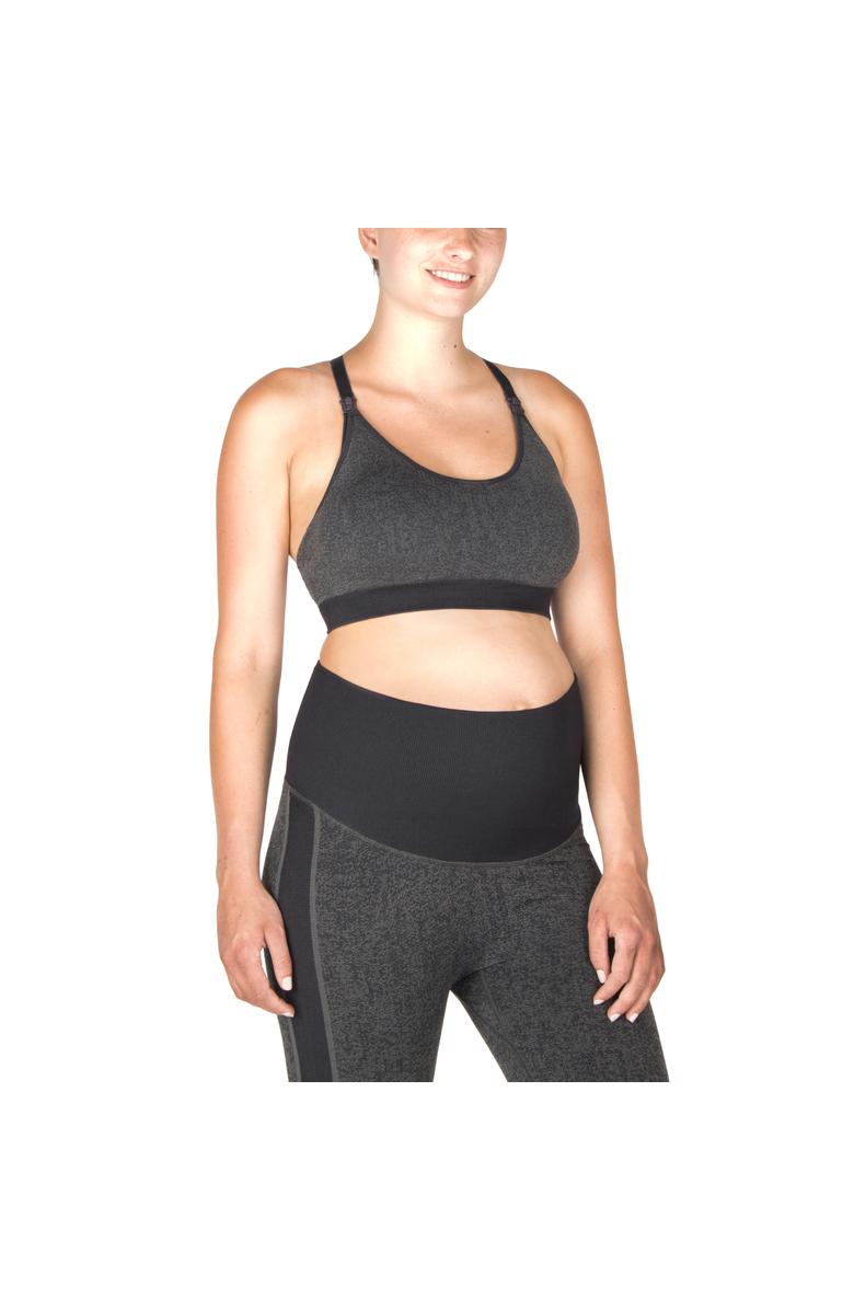 Modern Eternity Maternity Bella Active Maternity Nursing Bra, Main, color, Grey Jacquard
