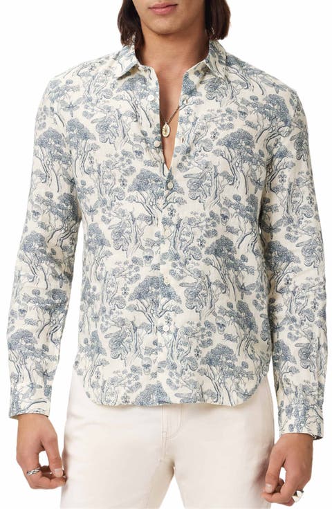 Ross Slim Fit Linen Button-Up Shirt