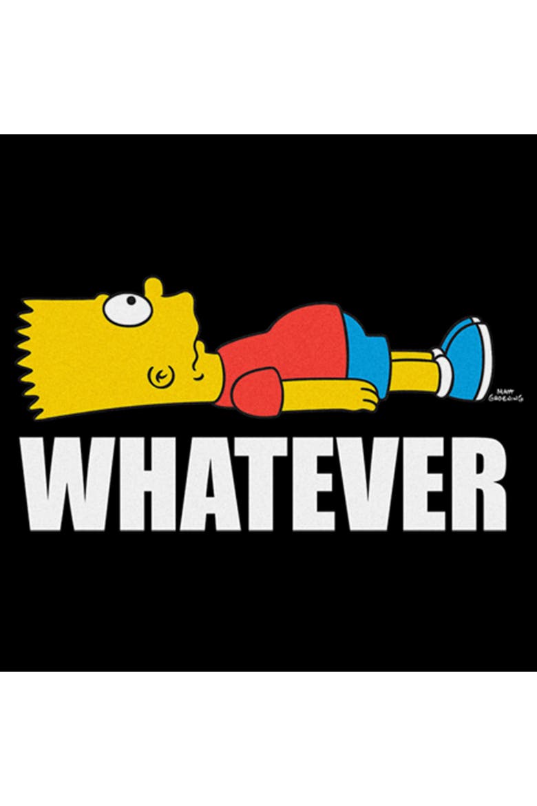 Boy's The Simpsons Bart Whatever  Graphic T-Shirt, Alternate, color, Black