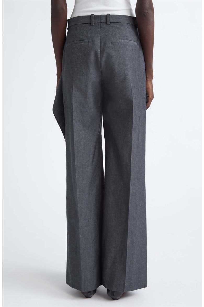 Low Waist Side Panel Wool & Mohair Wide Leg Trousers, Alternate, color, FOG