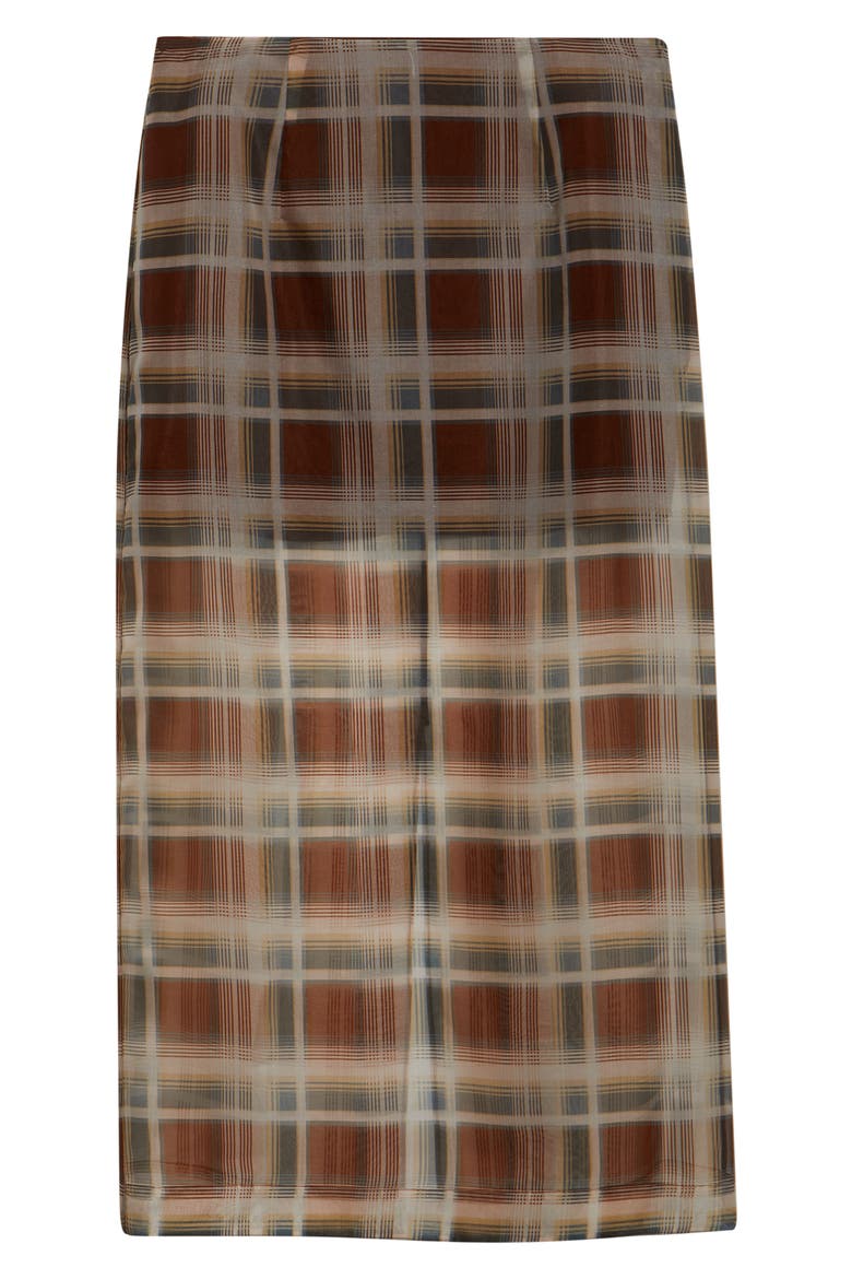 The Plaid Silk Organza Midi Skirt, Alternate, color, SILVER PEONY MULTI