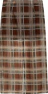 FRAME The Plaid Silk Organza Midi Skirt
