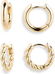 NORDSTROM RACK Demi Fine 2-Pack Assorted Huggie Hoop Earrings
