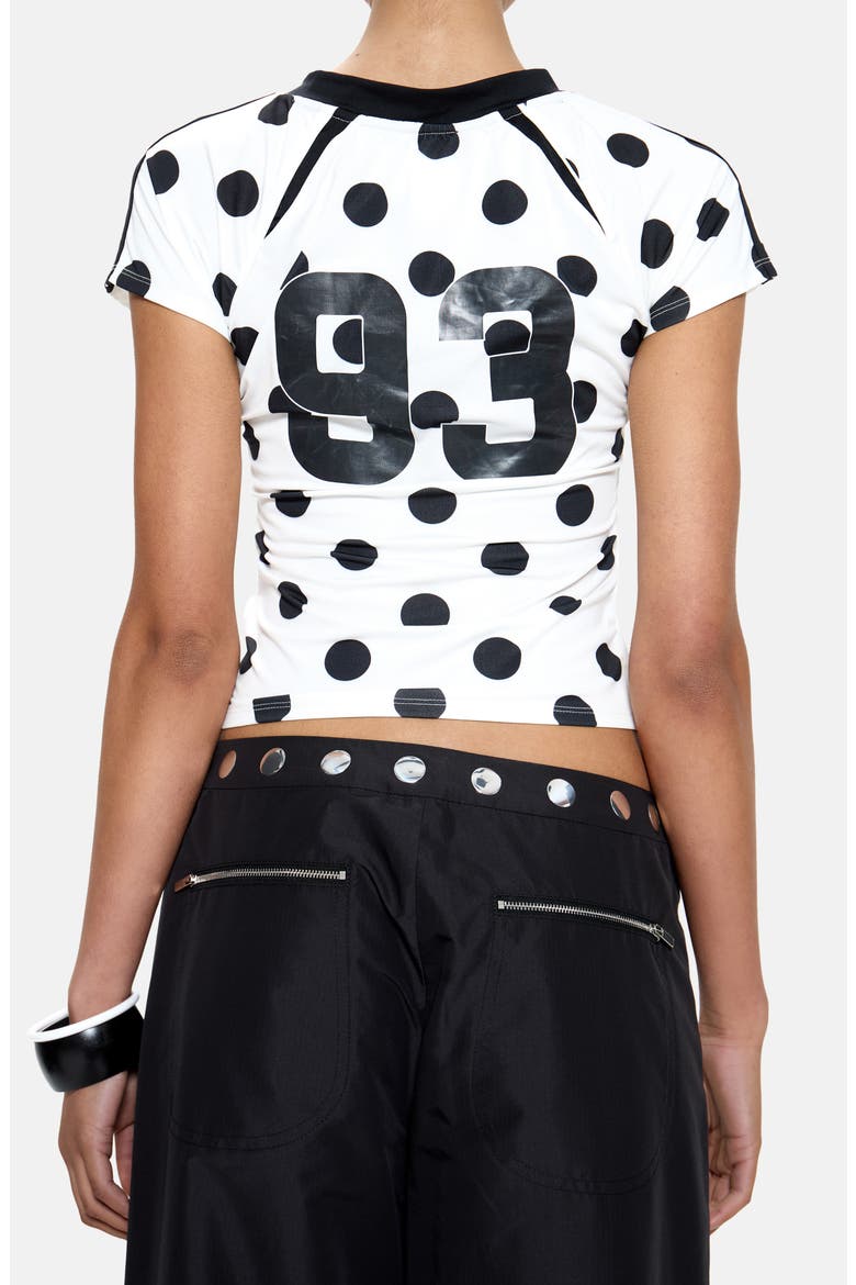 No.13 Polka Dot Football Top, Alternate, color, WHITE