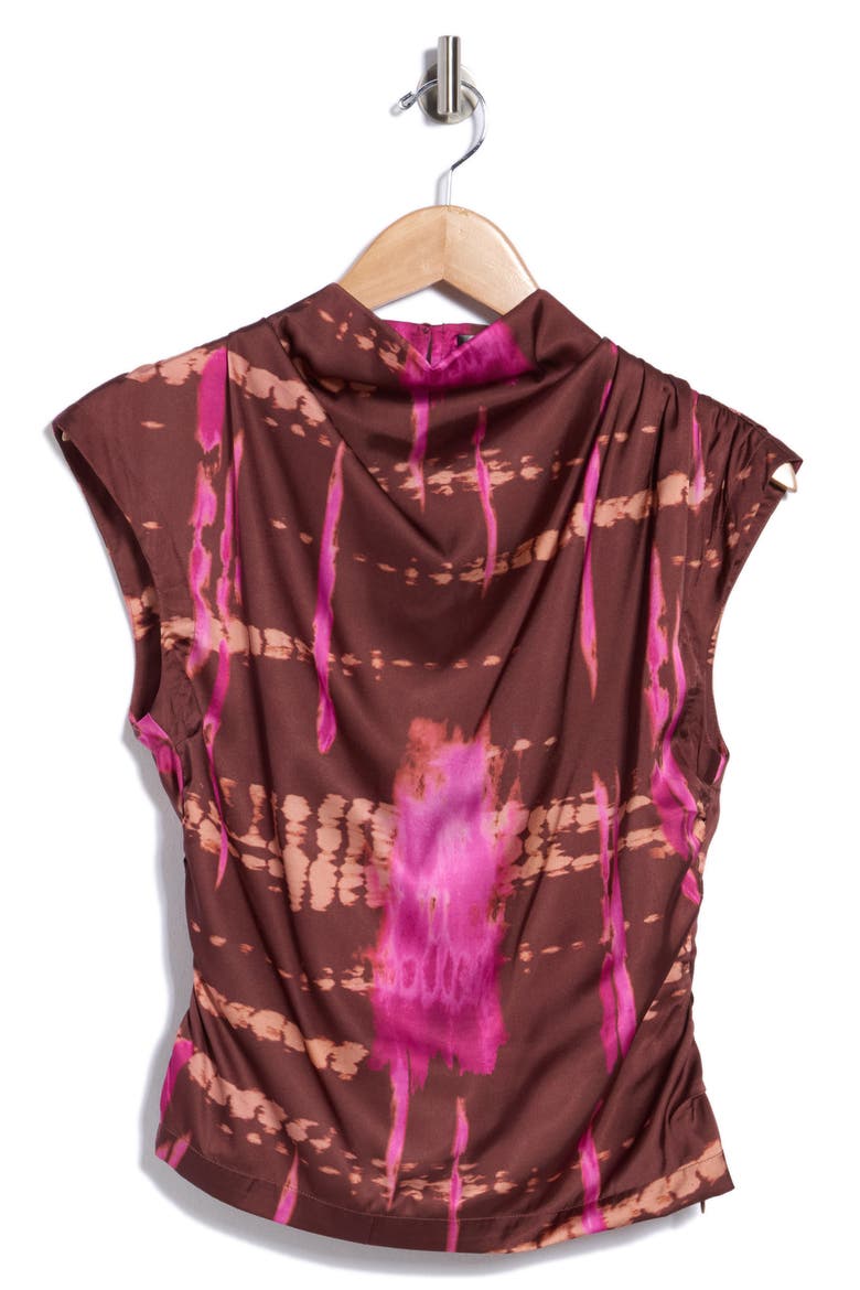 Avery Abstract Cowl Neck Top, Main, color, BROWN ABSTRACT