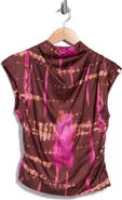 AREA STARS Avery Abstract Cowl Neck Top