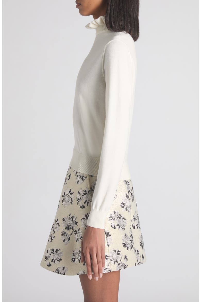Ruffle Collar Wool Blend Sweater, Alternate, color, IVORY
