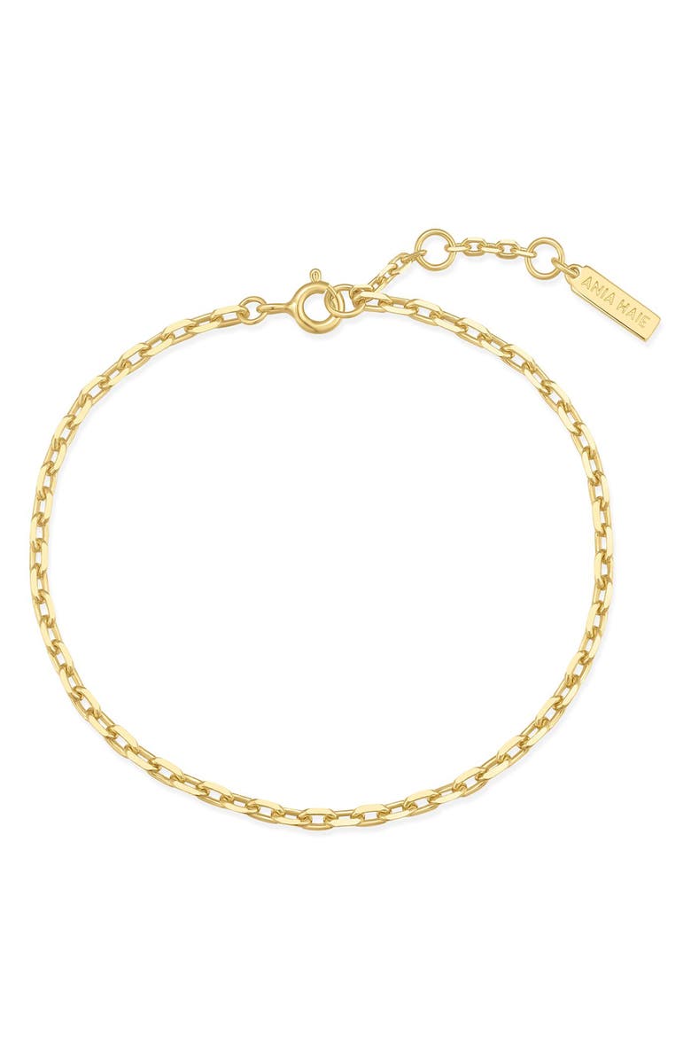 ANIA HAIE Bezel Cubic Zirconia Station Chain Bracelet, Alternate, color, Shiny Gold