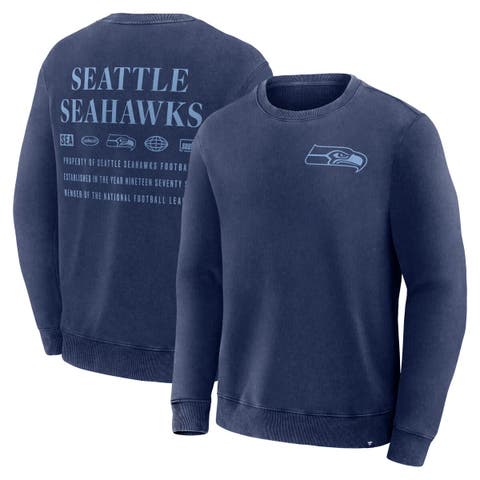 Men's Fanatics Navy Seattle Seahawks Deep Route Pullover Sweatshirt