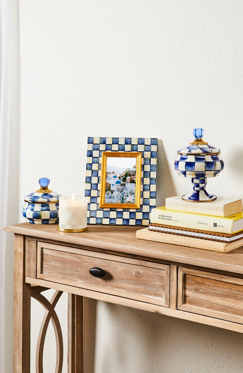 MACKENZIE CHILDS Royal Check Enameled Steel Squashed Pot, Alternate, color,