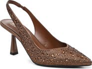 Nicole Miller Embellished Pointed Toe Slingback Pump