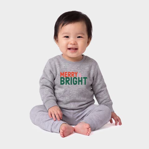 Merry & Bright Bold Crew Fleece Sweatshirt Baby