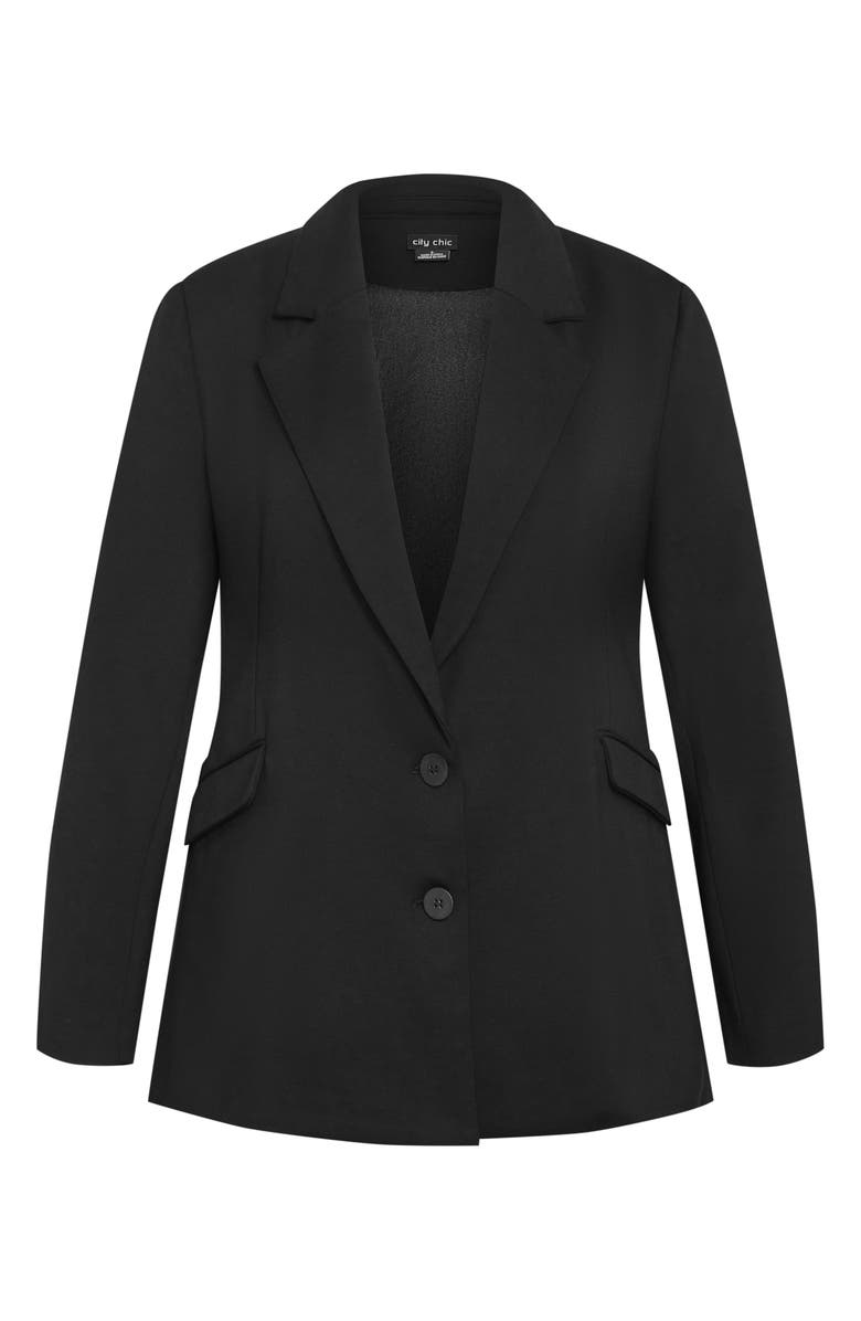 City Chic Galactic Ponte Blazer, Alternate, color, Black