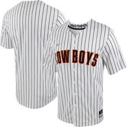 Nike Men's Nike White/Black Oklahoma State Cowboys Pinstripe Replica Full-Button Baseball Jersey