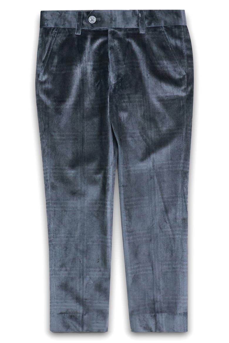 Kids' Velvet Suit Pants, Main, color, MIDNIGHT PLAID