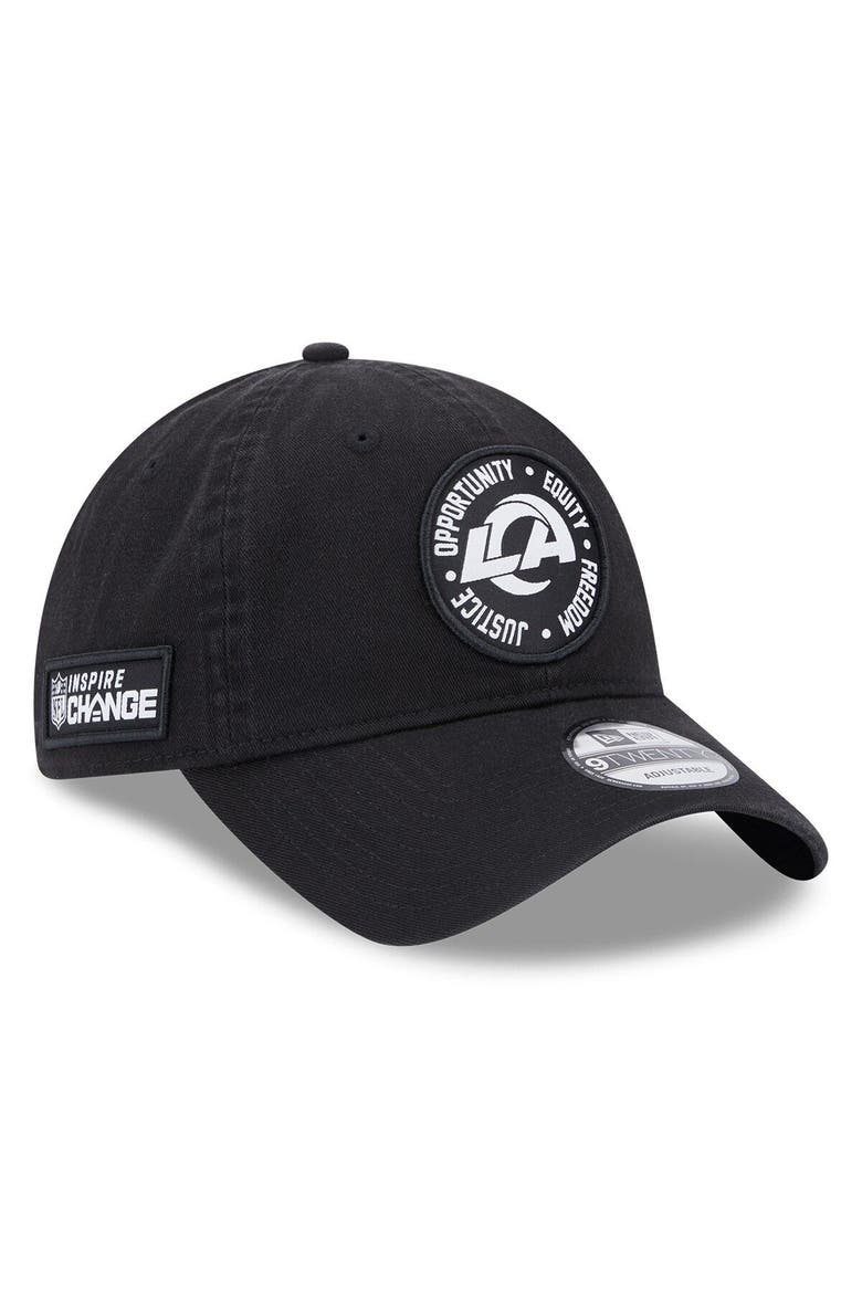 Men's New Era Black Los Angeles Rams 2022 Inspire Change  9TWENTY Adjustable Hat, Main, color, Black