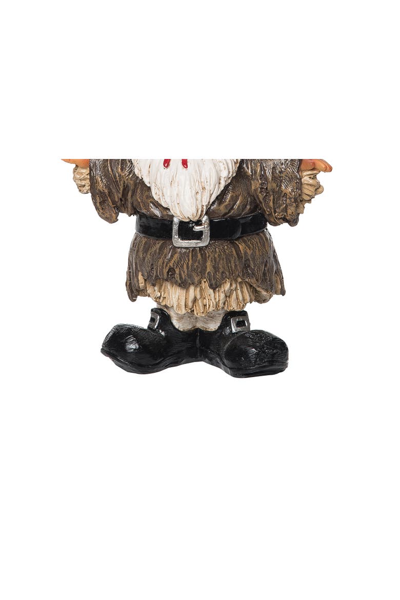 Halloween Gnome Jack O "Lantern Scarecrow w/ Raven Small Figurine, Alternate, color, Brown